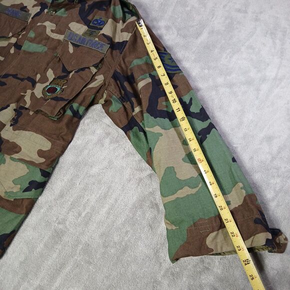 Vtg USAF Woodland Camo Cold Weather BDU Jacket Air Mobility 315th Wing Medium - Picture 8 of 13
